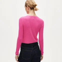 Featherweight cashmere pointelle cardigan