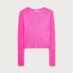Featherweight cashmere pointelle cardigan