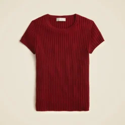 Featherweight cashmere ribbed sweater-tee