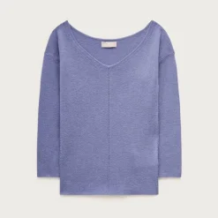 Featherweight cashmere wide V-neck sweater