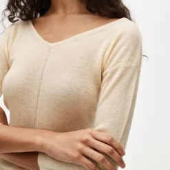 Featherweight cashmere wide V-neck sweater