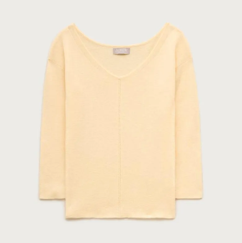 Featherweight cashmere wide V-neck sweater
