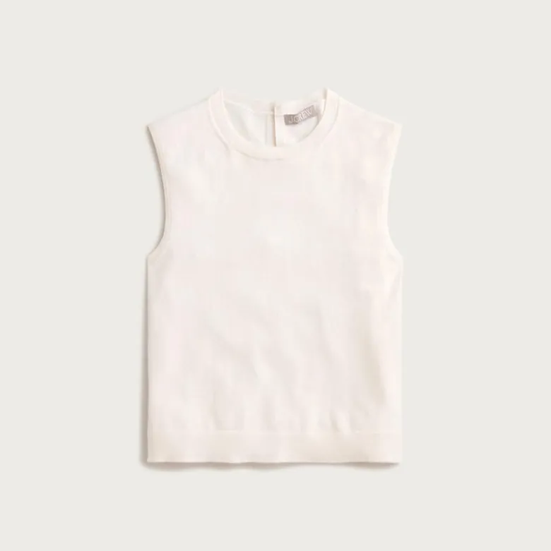 Featherweight cashmere-blend cropped sweater shell
