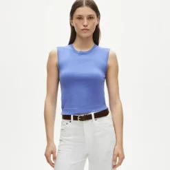 Featherweight cashmere-blend cropped sweater shell