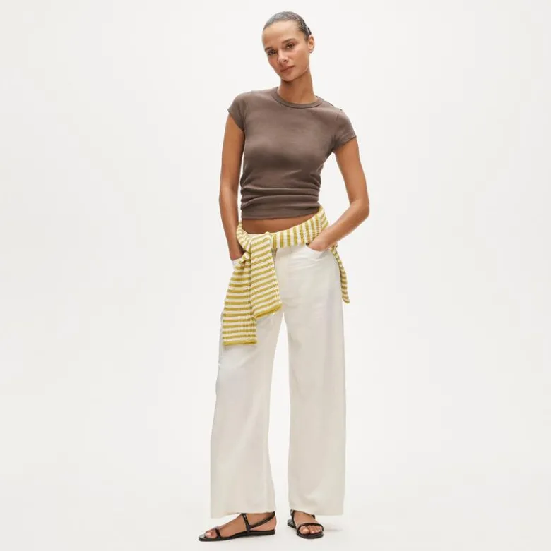 Five-pocket pant in linen blend