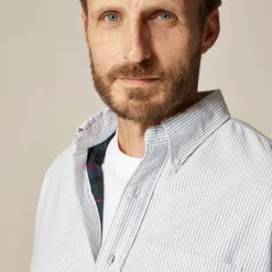 Flannel-lined oxford shirt