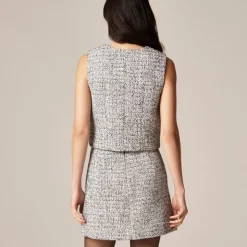 Flap-pocket mini skirt in tweed