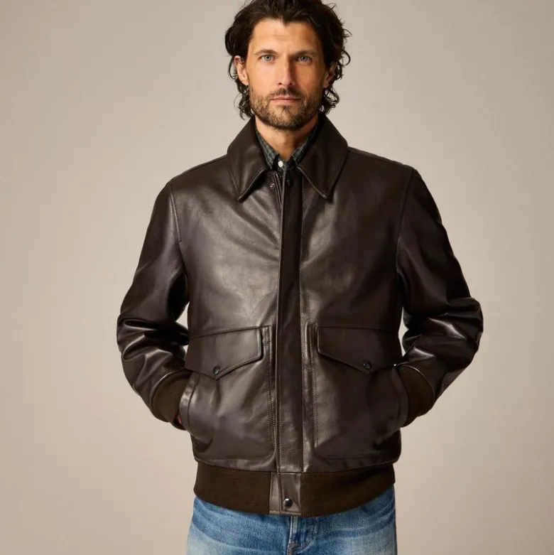 Flight jacket in Italian leather