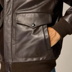 Flight jacket in Italian leather
