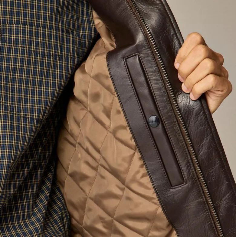 Flight jacket in Italian leather