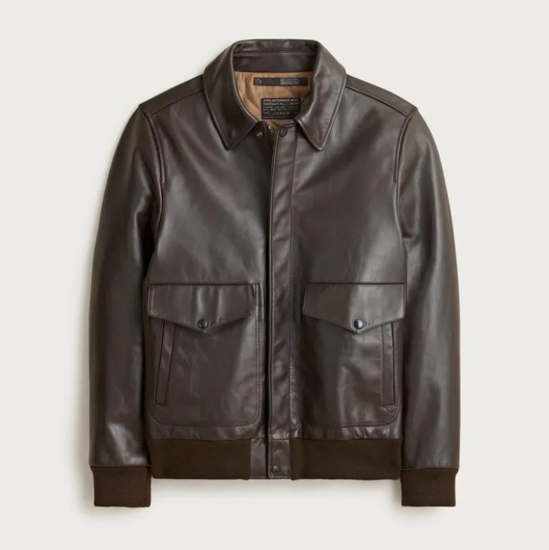 Flight jacket in Italian leather