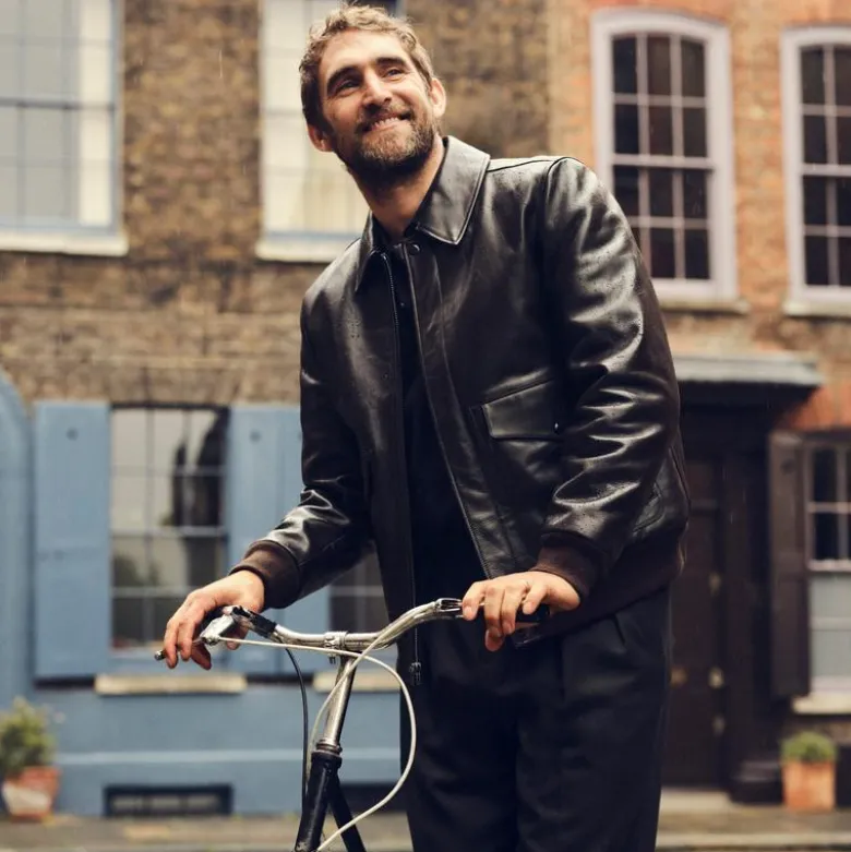 Flight jacket in Italian leather