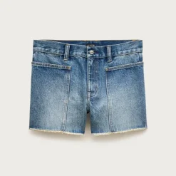 Frayed denim short