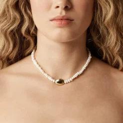 Freshwater pearl orb necklace
