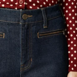 Full-length slim-wide jean