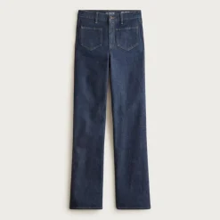 Full-length slim-wide jean with patch pockets