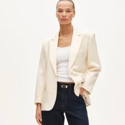 Gamine blazer in cotton-blend twill