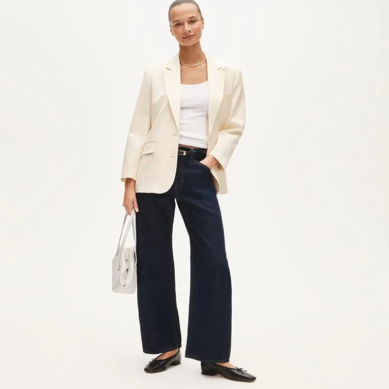 Gamine blazer in cotton-blend twill