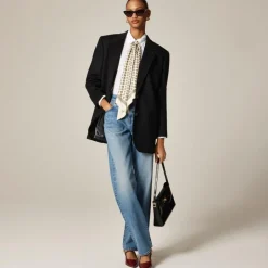 Gamine blazer-coat in wool blend