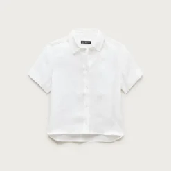 Gamine button-down shirt in linen