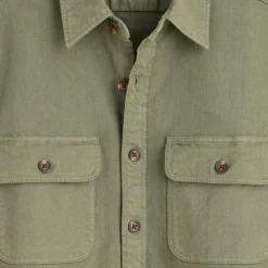 Garment-dyed twill overshirt