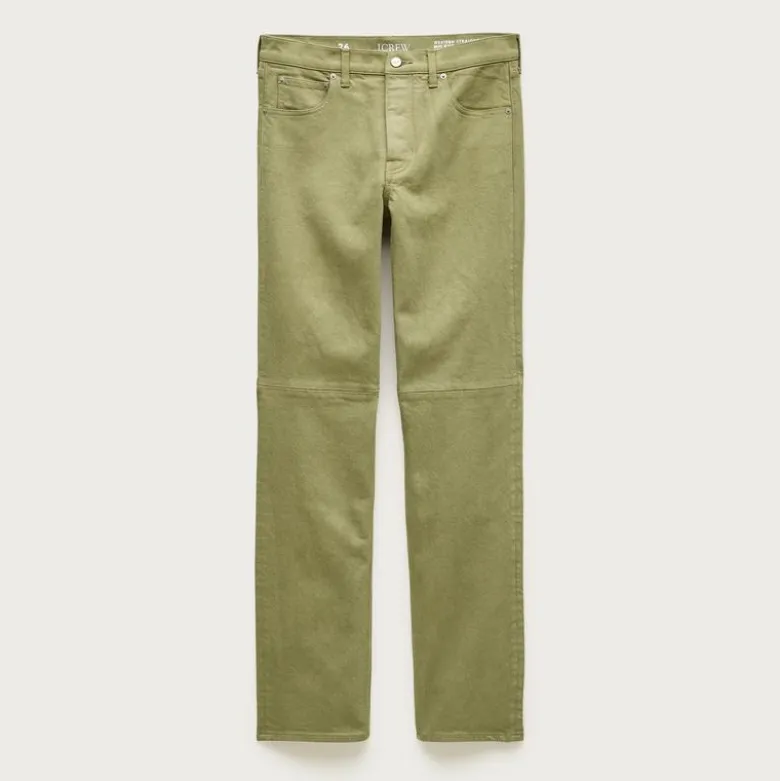 Garment-dyed western straight jean