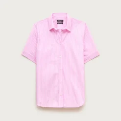 Garçon short-sleeve shirt in striped cotton poplin