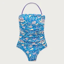 Gemma ruched bandeau one-piece in floral print