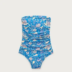 Gemma ruched bandeau one-piece in floral print
