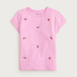 Girls' beaded cherry T-shirt