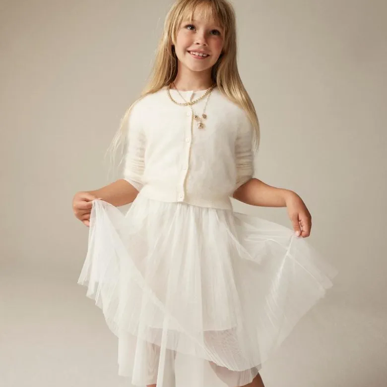 Girls' brushed cashmere cardigan