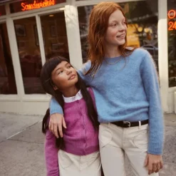 Girls' brushed cashmere cardigan