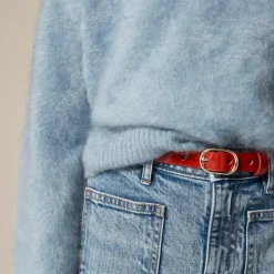 Girls' brushed cashmere crewneck sweater