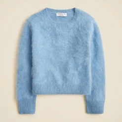 Girls' brushed cashmere crewneck sweater