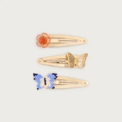 Girls' butterfly hair clips three-pack