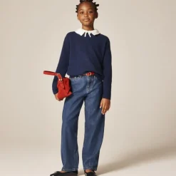 Girls' collared contrast sweater in Supersoft yarn