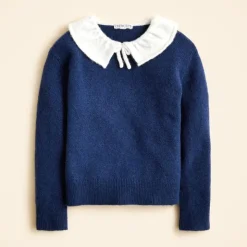 Girls' collared contrast sweater in Supersoft yarn