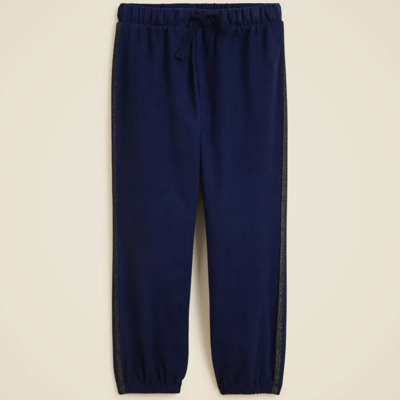 Girls' cozy rib sweatpant with glitter stripe