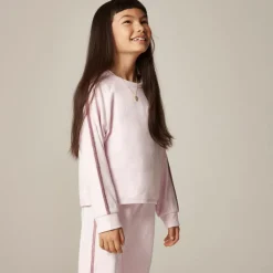 Girls' cozy rib sweatshirt with glitter stripe