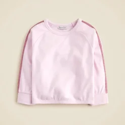 Girls' cozy rib sweatshirt with glitter stripe