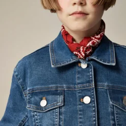 Girls' cropped denim trucker jacket