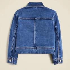 Girls' cropped denim trucker jacket