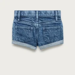 Girls' cuffed denim short in Adelaide wash