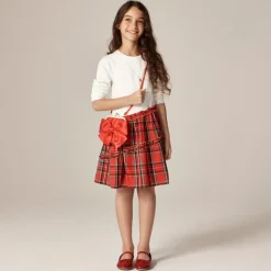 Girls' Emmy long-sleeve mixy dress in tartan