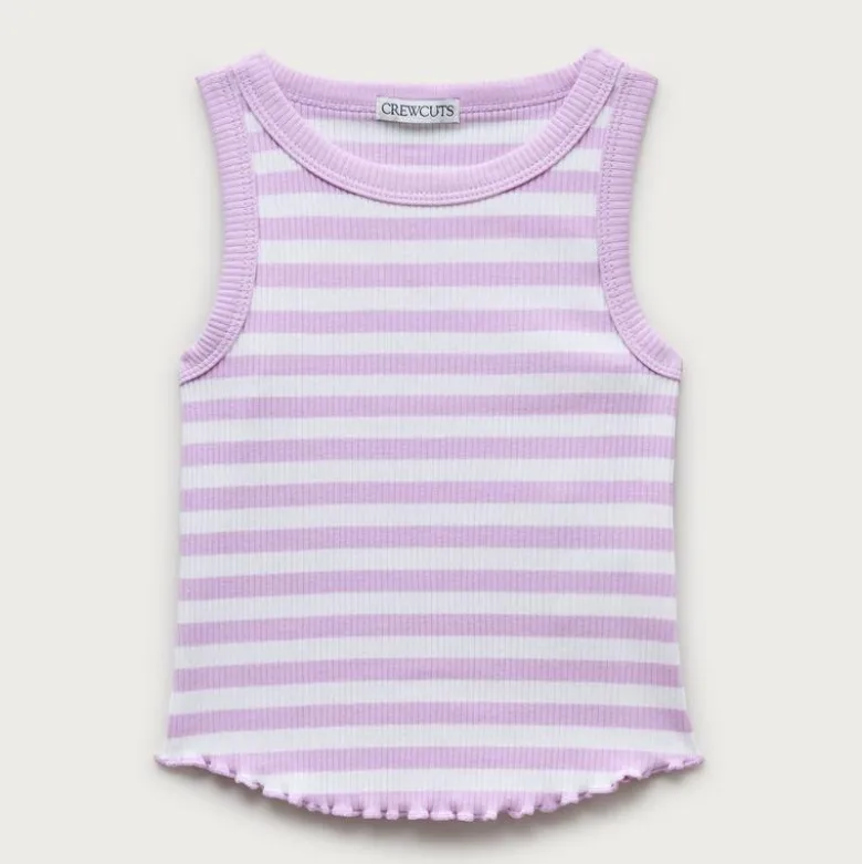 Girls' everyday tank top in vintage rib stripe