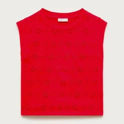 Girls' eyelet muscle tank top