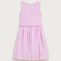 Girls' eyelet-trim mixy dress