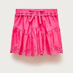 Girls' eyelet-trim skirt