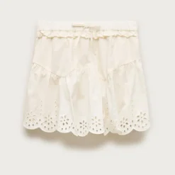 Girls' eyelet-trim skirt