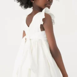 Girls' flutter-sleeve dress